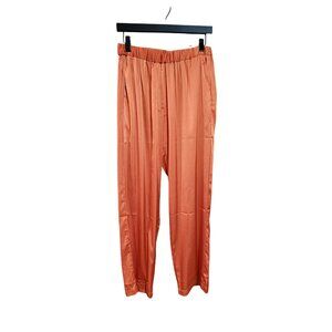 Montserrat New York Womens Elastic Waist Pants M Coral Orange